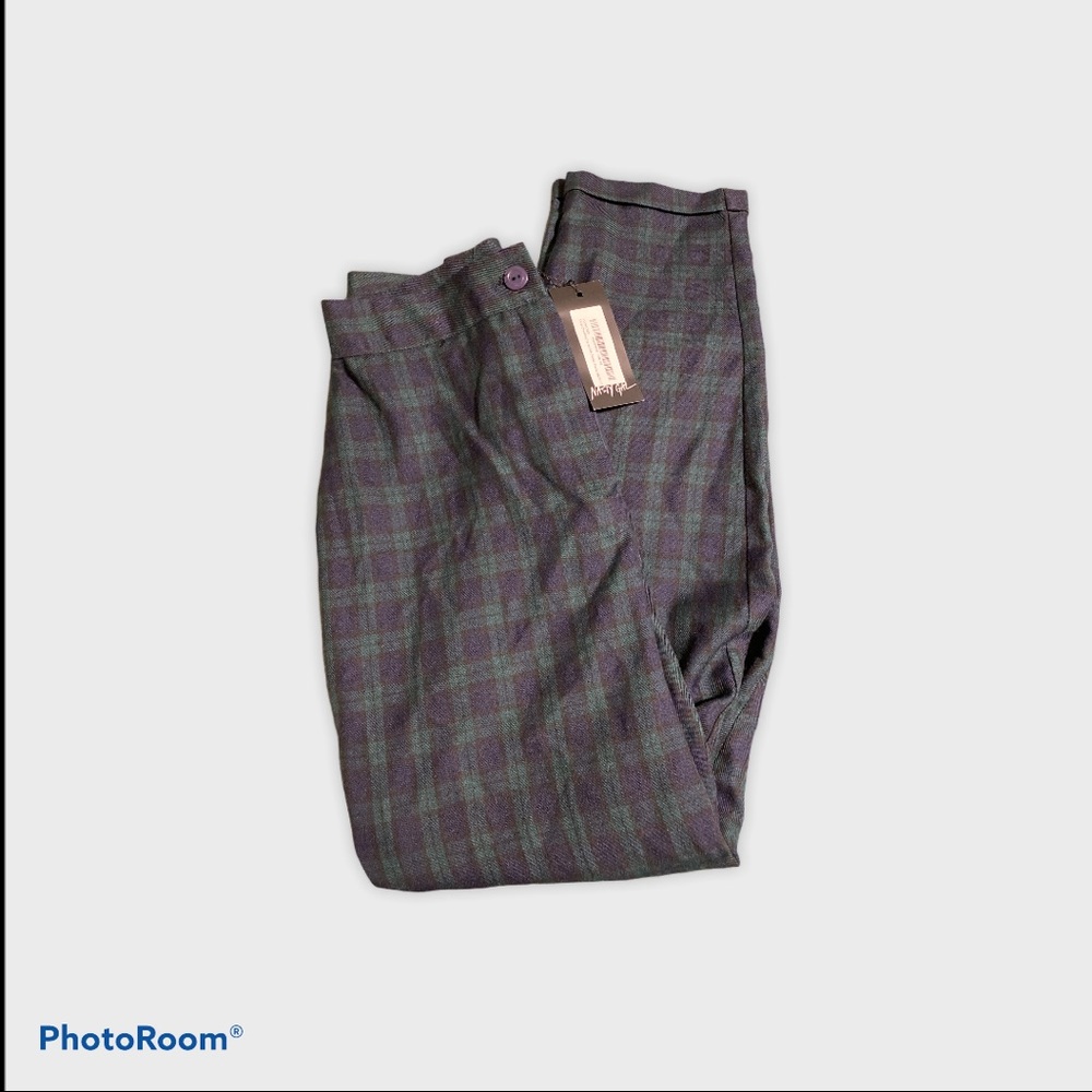Nasty Gal plaid high waisted pants size 10 NWT